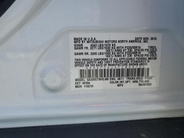 4A4AP3AU4FE059723 - 2015 MITSUBISHI OUTLANDER ES 白色 照片 12