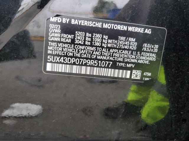 5UX43DP07P9R51077 - 2023 BMW X3 SDRIVE30I BLACK photo 13