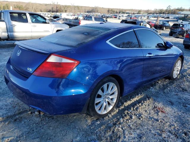 1HGCS22808A011156 - 2008 HONDA ACCORD EXL BLUE photo 3