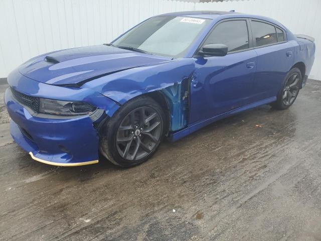 2C3CDXCT0NH232086 - 2022 DODGE CHARGER R/T BLUE photo 1