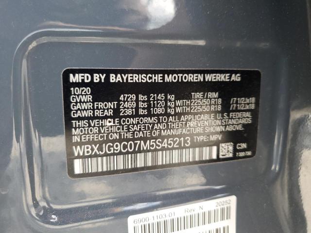 WBXJG9C07M5S45213 - 2021 BMW X1 XDRIVE28I GRAY photo 14