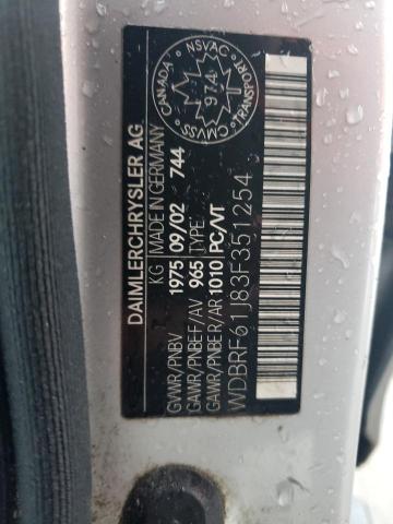 WDBRF61J83F351254 - 2003 MERCEDES-BENZ C 240 SILVER photo 12