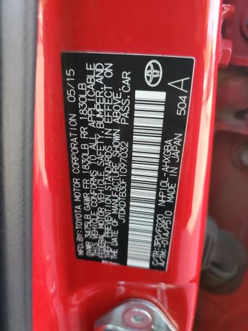 JTDKDTB30F1097032 - 2015 TOYOTA PRIUS C RED photo 12