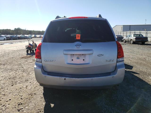 5N1BV28U86N123176 - 2006 NISSAN QUEST S GRAY photo 6