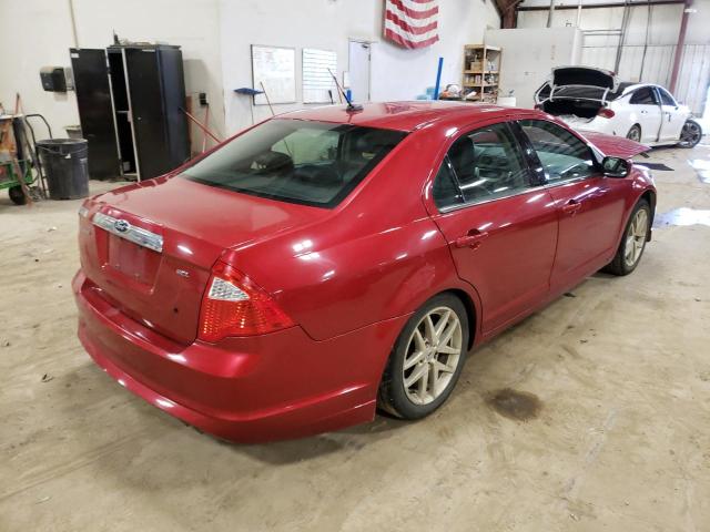 3FAHP0JA1AR314656 - 2010 FORD FUSION SEL RED photo 3