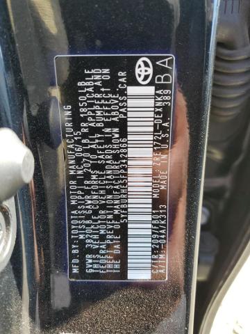 5YFBURHE5FP342866 - 2015 TOYOTA COROLLA L BLACK photo 12