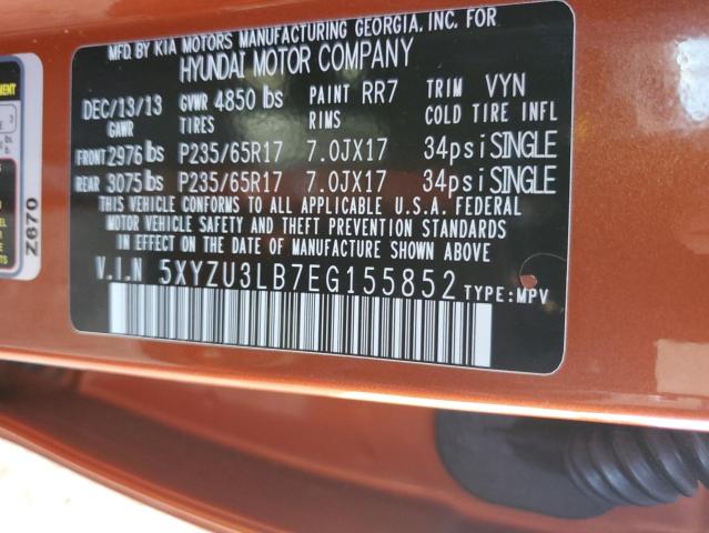 5XYZU3LB7EG155852 - 2014 HYUNDAI SANTA FE S ORANGE photo 12