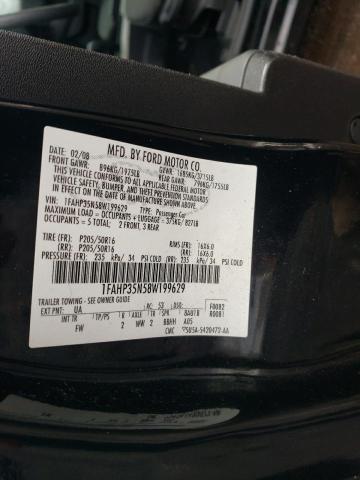 1FAHP35N58W199629 - 2008 FORD FOCUS SE BLACK photo 12