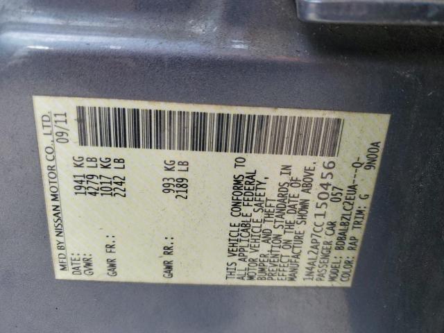 1N4AL2AP7CC150456 - 2012 NISSAN ALTIMA BASE 青色 照片 13