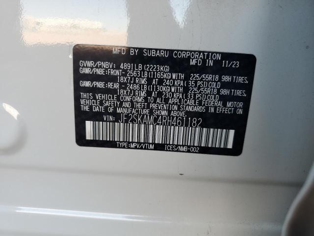 JF2SKAMC4RH461182 - 2024 SUBARU FORESTER TOURING 白色 照片 14