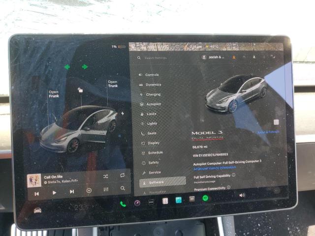 5YJ3E1EC1LF646953 - 2020 TESLA MODEL 3 灰色 照片 9