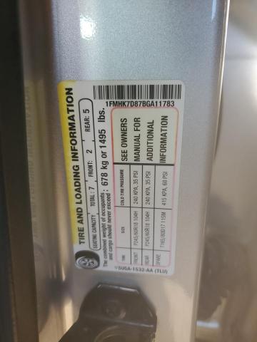 1FMHK7D87BGA11783 - 2011 FORD EXPLORER XLT SILVER photo 12