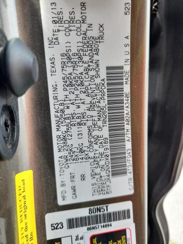 5TFJX4GNXDX019189 - 2013 TOYOTA TACOMA DOUBLE CAB 棕色 照片 12