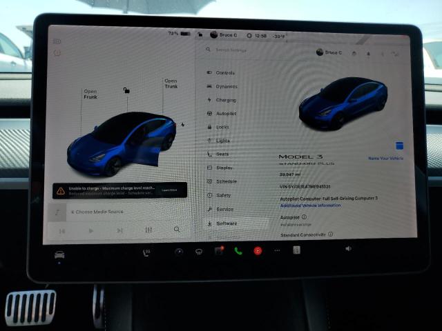 5YJ3E1EA7MF941331 - 2021 TESLA MODEL 3 蓝色 照片 9