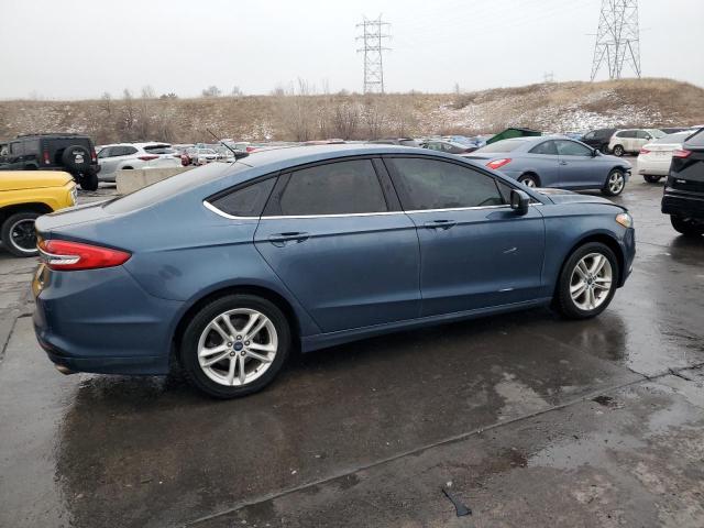 3FA6P0HD8JR240630 - 2018 FORD FUSION SE BLUE photo 3