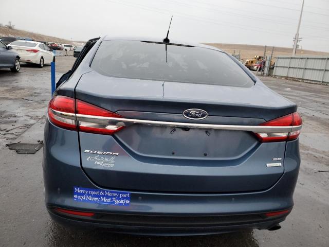 3FA6P0HD8JR240630 - 2018 FORD FUSION SE BLUE photo 6