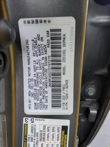 1NXBR32E07Z797275 - 2007 TOYOTA COROLLA CE GRAY photo 12