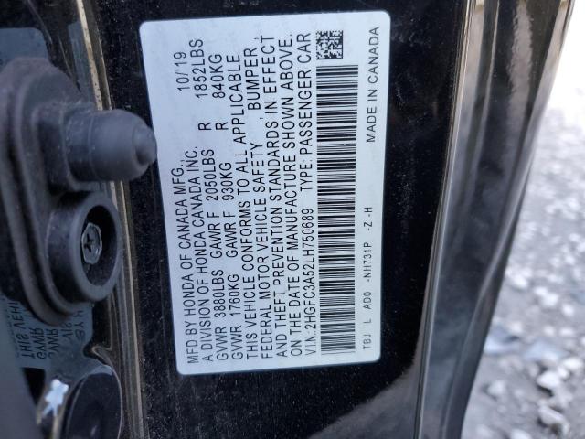 2HGFC3A52LH750689 - 2020 HONDA CIVIC SI BLACK photo 12