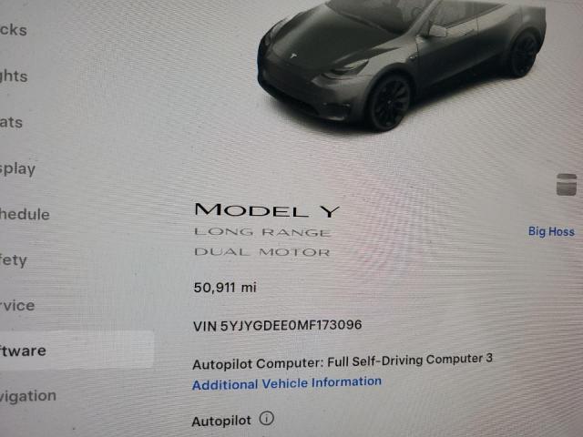 5YJYGDEE0MF173096 - 2021 TESLA MODEL Y 黑色 照片 9