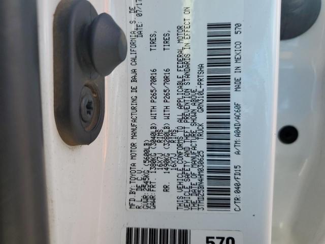 3TMDZ5BN4HM030625 - 2017 TOYOTA TACOMA DOUBLE CAB WHITE photo 12