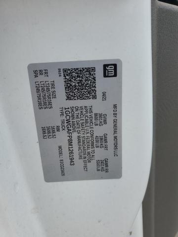 1GCWGAFP8M1261943 - 2021 CHEVROLET EXPRESS G2 WHITE photo 13