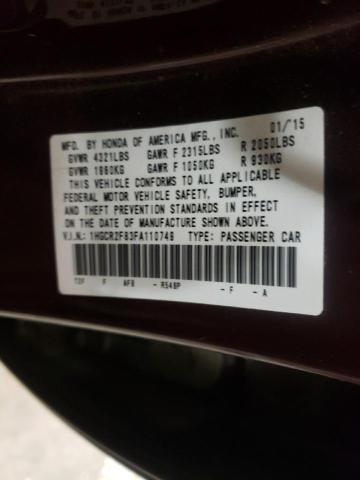 1HGCR2F83FA110749 - 2015 HONDA ACCORD EXL BURGUNDY photo 13