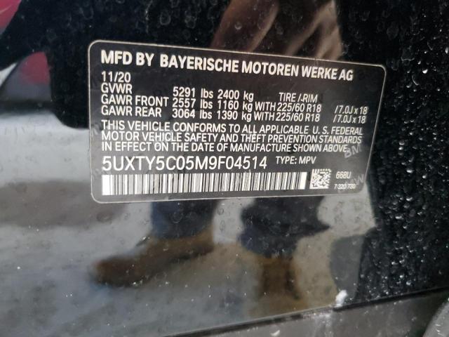 5UXTY5C05M9F04514 - 2021 BMW X3 XDRIVE30I BLACK photo 12