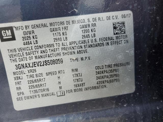3GNAXJEV2JS508059 - 2018 CHEVROLET EQUINOX LT PURPLE photo 12