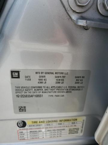 1G1ZC5E03AF168551 - 2010 CHEVROLET MALIBU 1LT SILVER photo 12