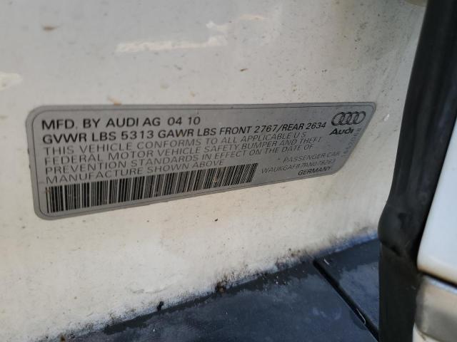 WAUKGAFB7AN078263 - 2010 AUDI A6 PRESTIGE თეთრი ფოტო 12