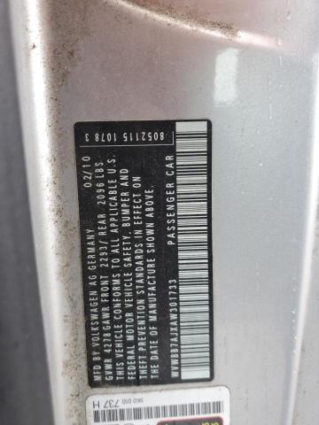 WVWBB7AJXAW301733 - 2010 VOLK GOLF SILVER photo 12