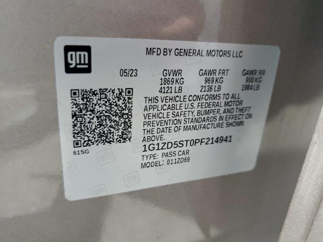 1G1ZD5ST0PF214941 - 2023 CHEVROLET MALIBU LT 米色 照片 12