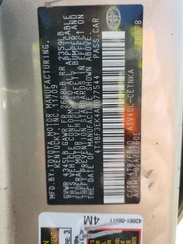 4T1BF3EK4AU077544 - 2010 TOYOTA CAMRY BASE GOLD photo 12