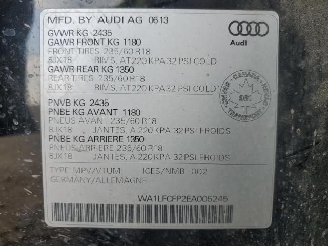 WA1LFCFP2EA005245 - 2014 AUDI Q5 PREMIUM PLUS BLACK photo 13