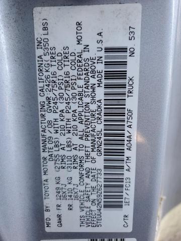 5TEUU42N59Z627733 - 2009 TOYOTA TACOMA ACCESS CAB Күміс фото 12