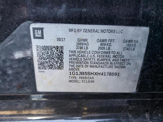 1G1JB5SHXH4178591 - 2017 CHEVROLET SONIC LS Qara foto 12