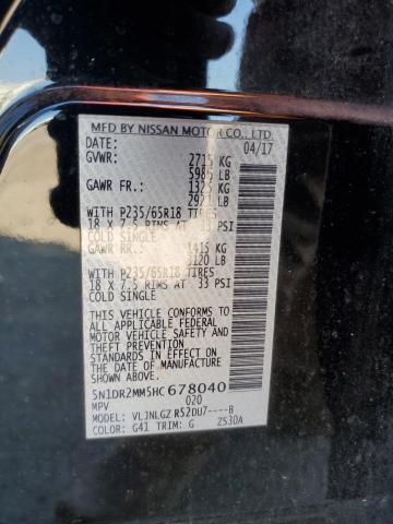 5N1DR2MM5HC678040 - 2017 NISSAN PATHFINDER S Qara foto 13