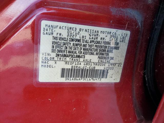 3N1AB6AP3CL696473 - 2012 NISSAN SENTRA 2.0 RED photo 12