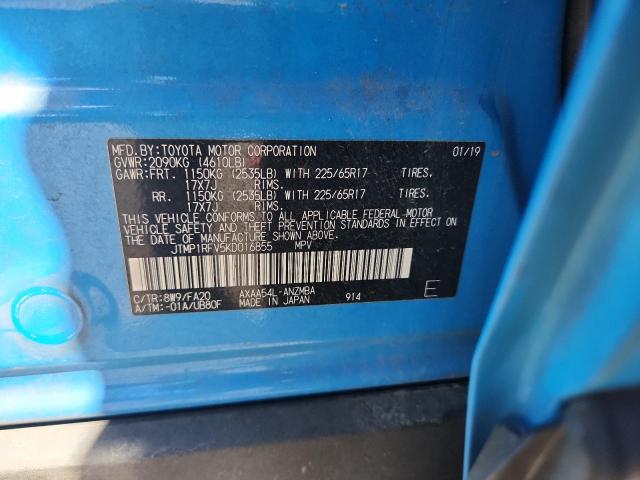 JTMP1RFV5KD016855 - 2019 TOYOTA RAV4 XLE Mavi foto 13