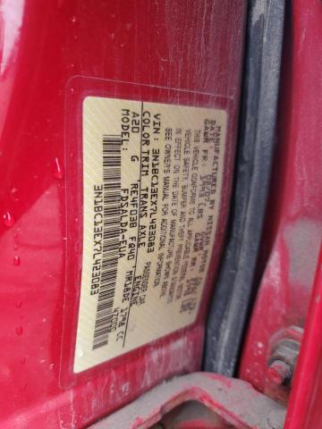 3N1BC13EX7L423083 - 2007 NISSAN VERSA S RED photo 12