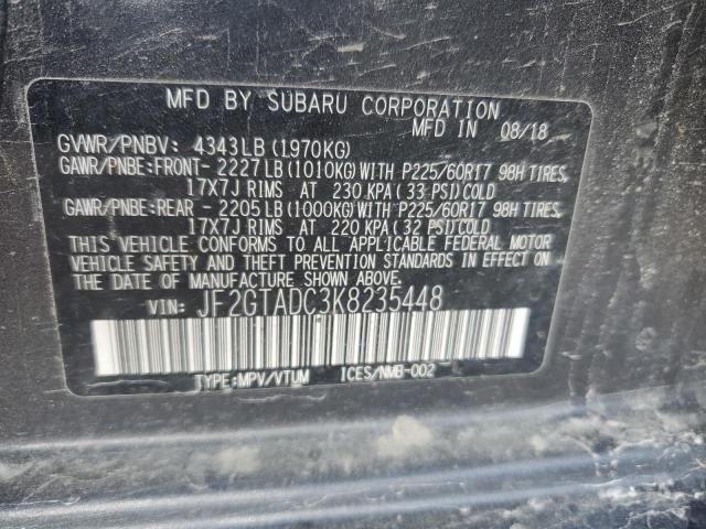JF2GTADC3K8235448 - 2019 SUBARU CROSSTREK PREMIUM CHARCOAL photo 13