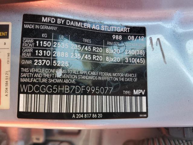 WDCGG5HB7DF995077 - 2013 MERCEDES-BENZ GLK 350 银色 照片 13