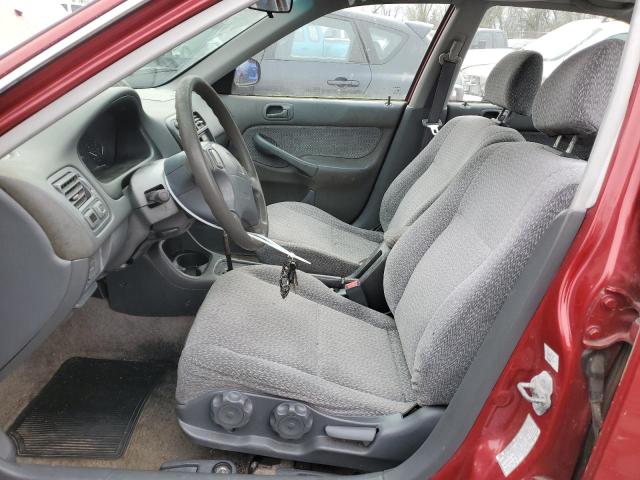 1HGEJ6671XL044612 - 1999 HONDA CIVIC LX RED photo 7