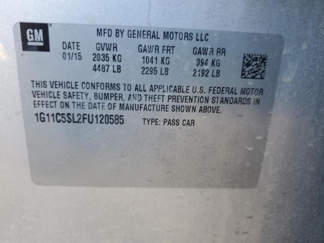 1G11C5SL2FU120585 - 2015 CHEVROLET MALIBU 1LT Gümüş foto 12