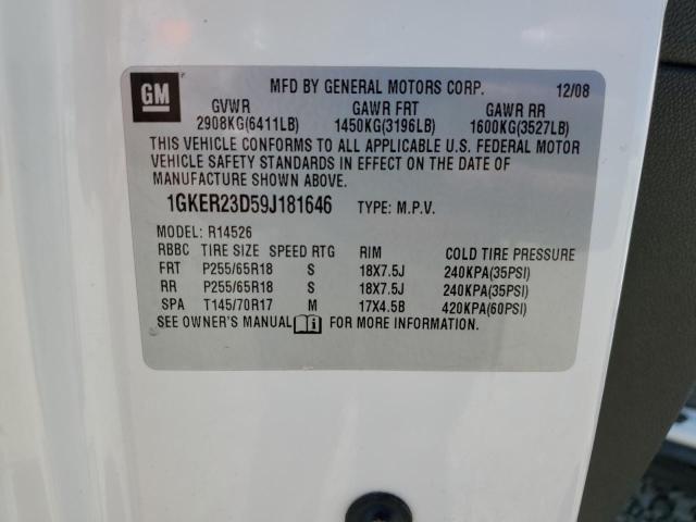 1GKER23D59J181646 - 2009 GMC ACADIA SLT-1 WHITE photo 14