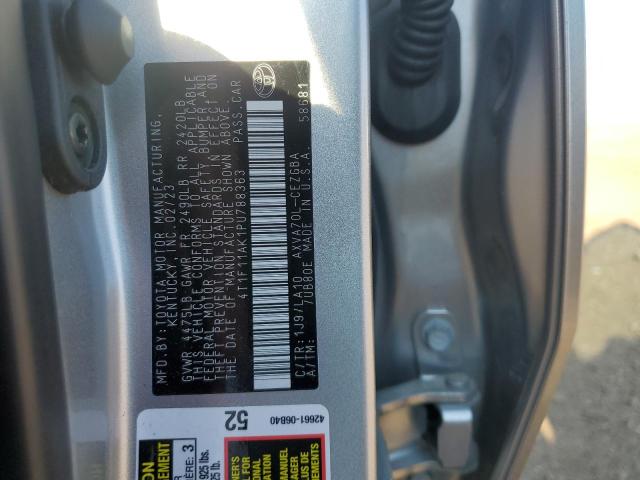 4T1F11AK1PU788363 - 2023 TOYOTA CAMRY XLE SILVER photo 12