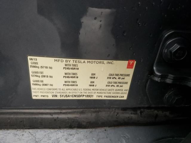 5YJSA1CN5DFP18931 - 2013 TESLA MODEL S ნაცრისფერი ფოტო 12