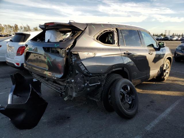 5TDHZRAH4NS137335 - 2022 TOYOTA HIGHLANDER XLE CHARCOAL photo 3