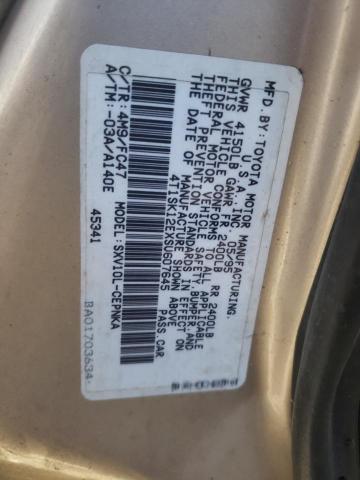 4T1SK12EXSU607645 - 1995 TOYOTA CAMRY LE GOLD photo 12