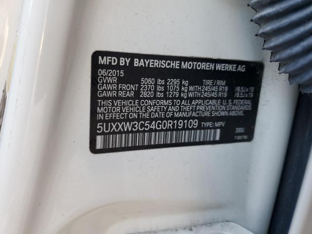 5UXXW3C54G0R19109 - 2016 BMW X4 XDRIVE28I WHITE photo 12